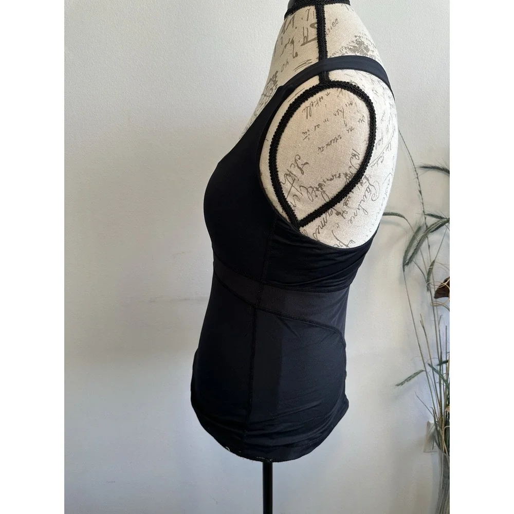 Lululemon Work It Out Tank Top Yoga Shelf Bra Stretch Sleeveless In Black Size 4